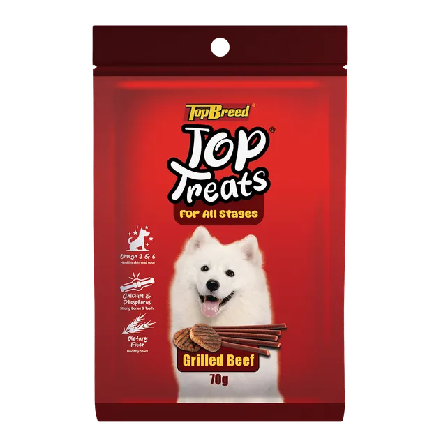 TopBreed Top Treats Grilled Beef Jerky Sticks